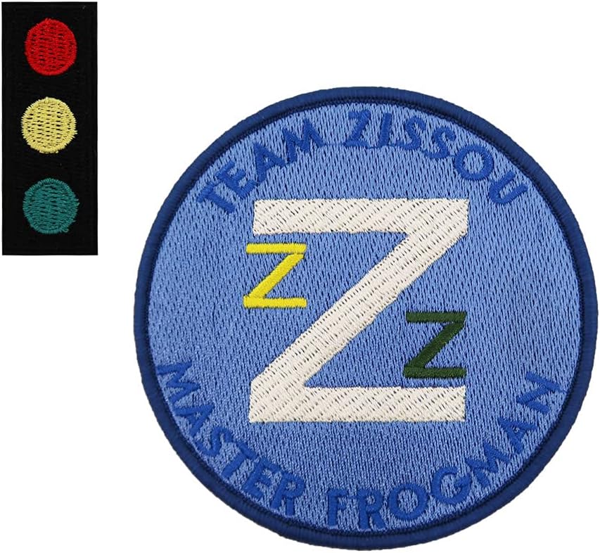 Mixed Media - The Life Aquatic Team Zissou Traffic Light Embroidered Iron On Patches Halloween Costume DIY