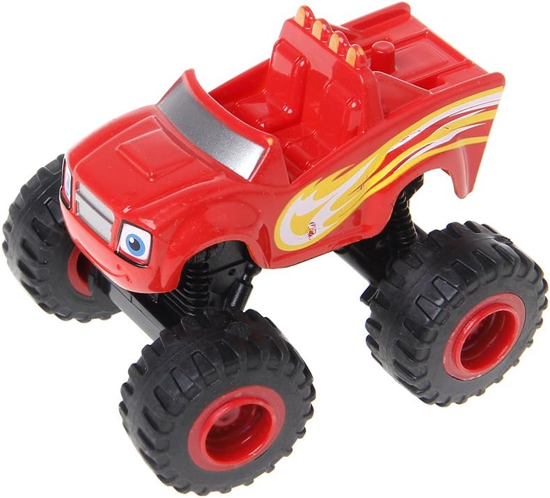 zobeen Blaze Machines Vehicle Toy Racer Cars Truck Transformation Toys Gifts for Kids (red)