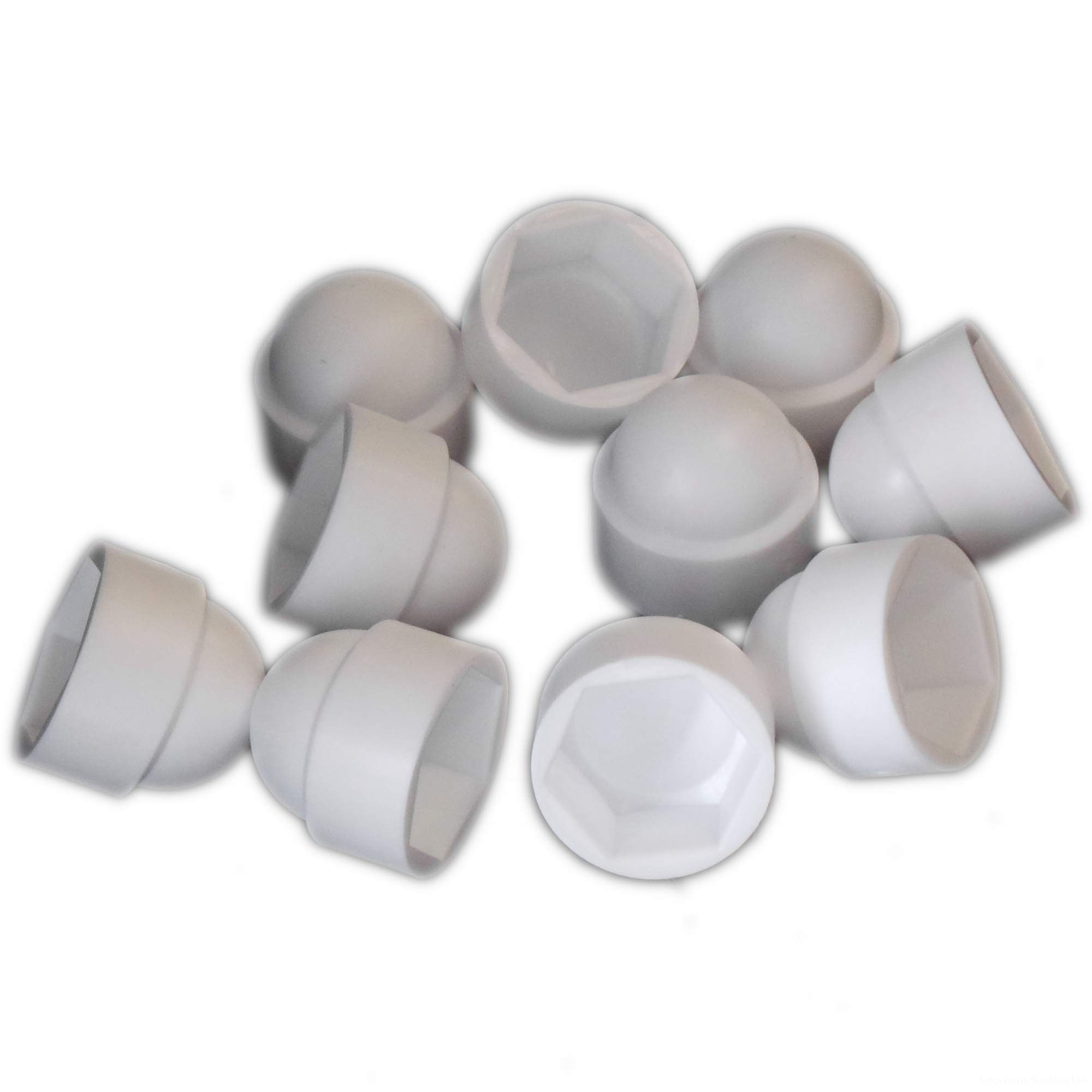 M6 (6mm) Nut/Bolt Cap - Plastic (White) (Pack of 10)