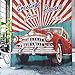Ofat Home Vintage Car Shower Curtain Havana Cuba Poster 1950s Style Nostalgic Retro Shower Curtian, 72x72 inch Cuba Curtain for Bathroom Home Decor