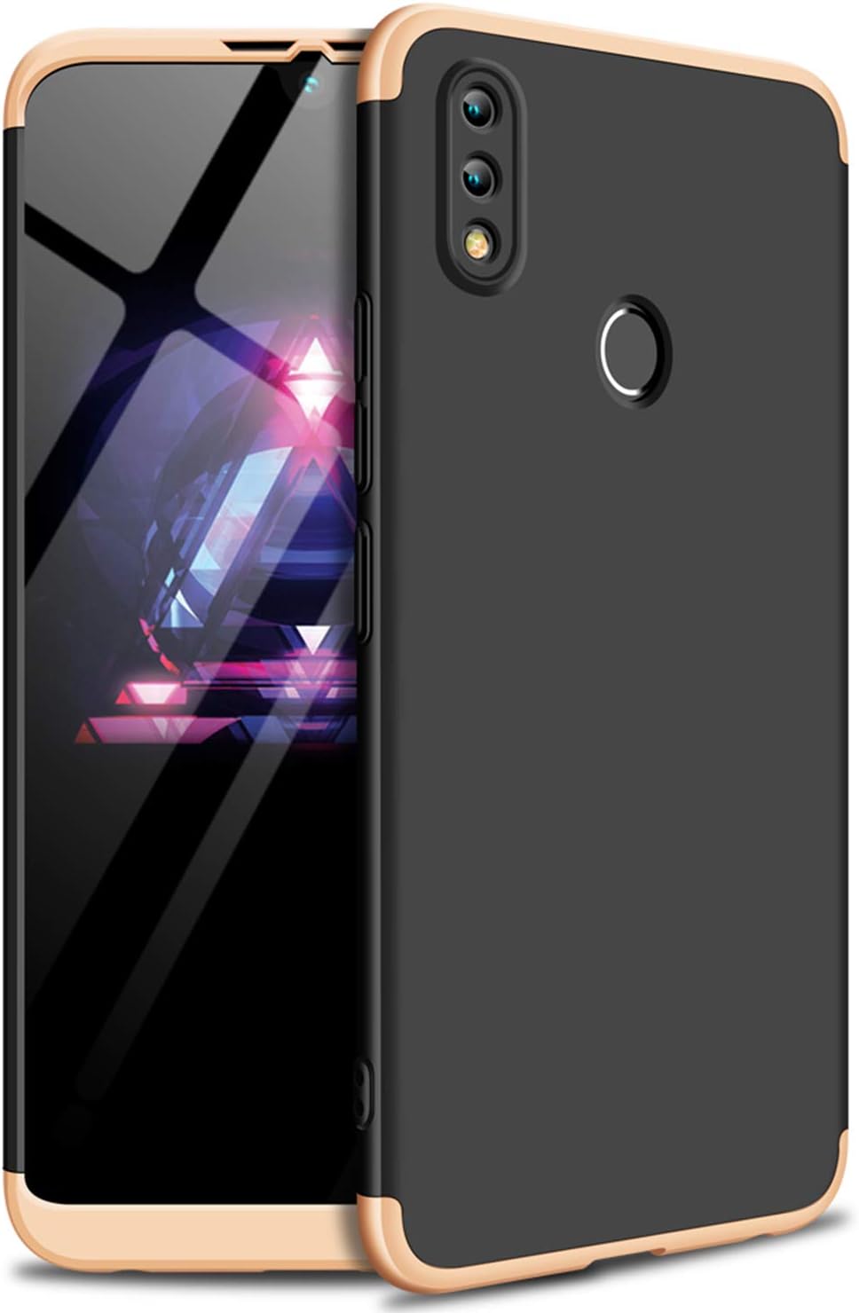 MYLBOO Honor 8X Max Case,[3 in 1]360 Degrees Full Body Protection,[Anti-Scratch] [Shockproof] Matte Ultra Slim PC Hard Case for Huawei Honor 8X Max 7.12" Smartphone (Black+Gold)