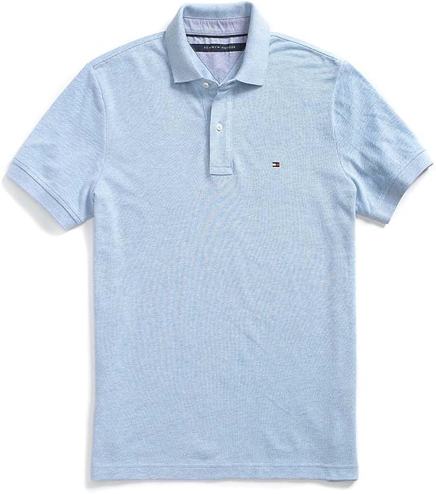 Tommy Hilfiger Men Classic Fit Polo TShirts, Small, Sky Blue at Amazon