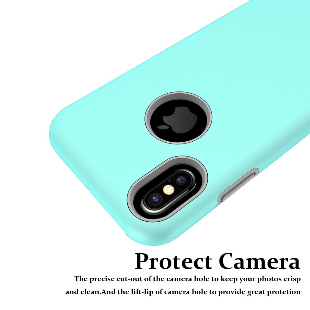 iPhone X Case, MagicSky Slim Corner Protection Shock Absorption Hybrid Dual Layer Armor Defender Protective Case Cover for Apple iPhoneX - Cyan