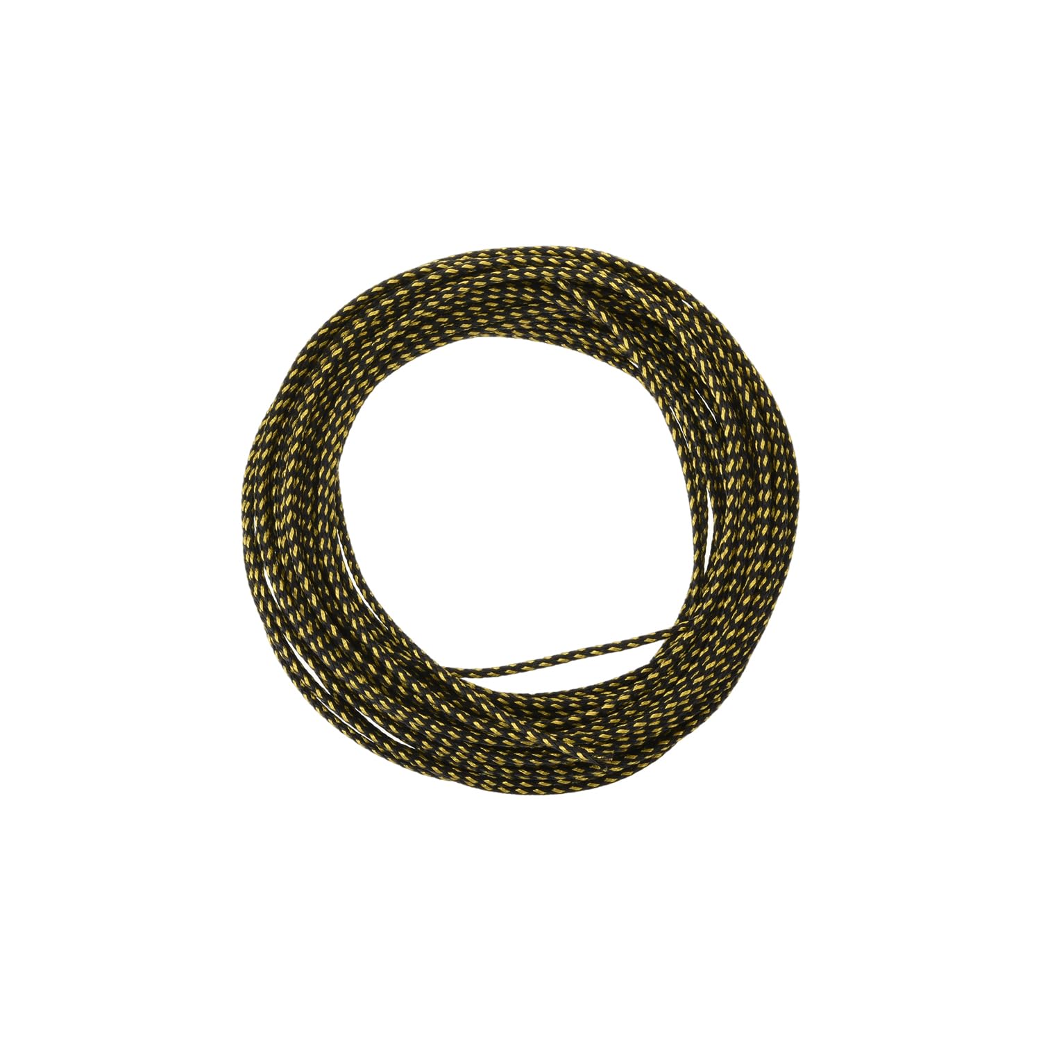 Othmro 1Pc Cable Management Sleeve, Braided Cable Tidy Black and Gold, 10m Cable Organizers Cable Protector Wire Tidy for TV/PC USB Cable, 3mm Width