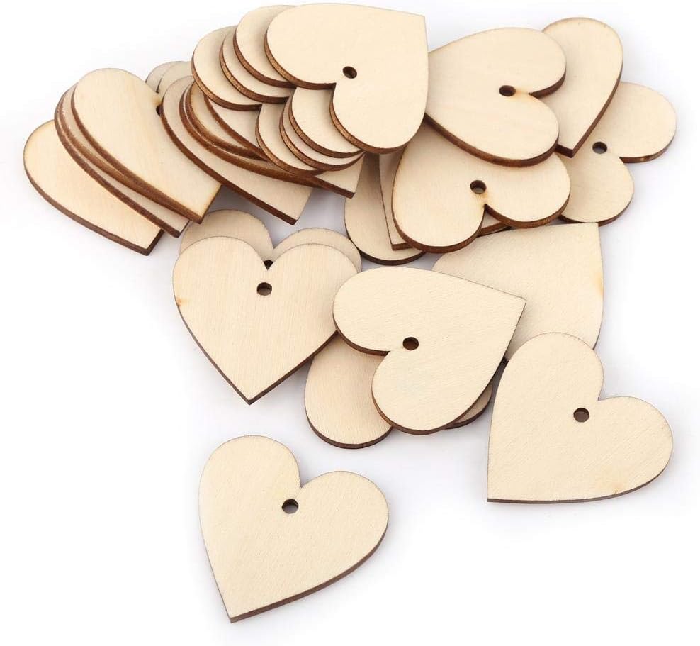 Big Heart Shape Shaped Press Laser Engraved Wood Creative Hobbies Unfinished Hearts Wood Sign for School Teacher Graduation Gift Ideas(120mm / 5pcs)