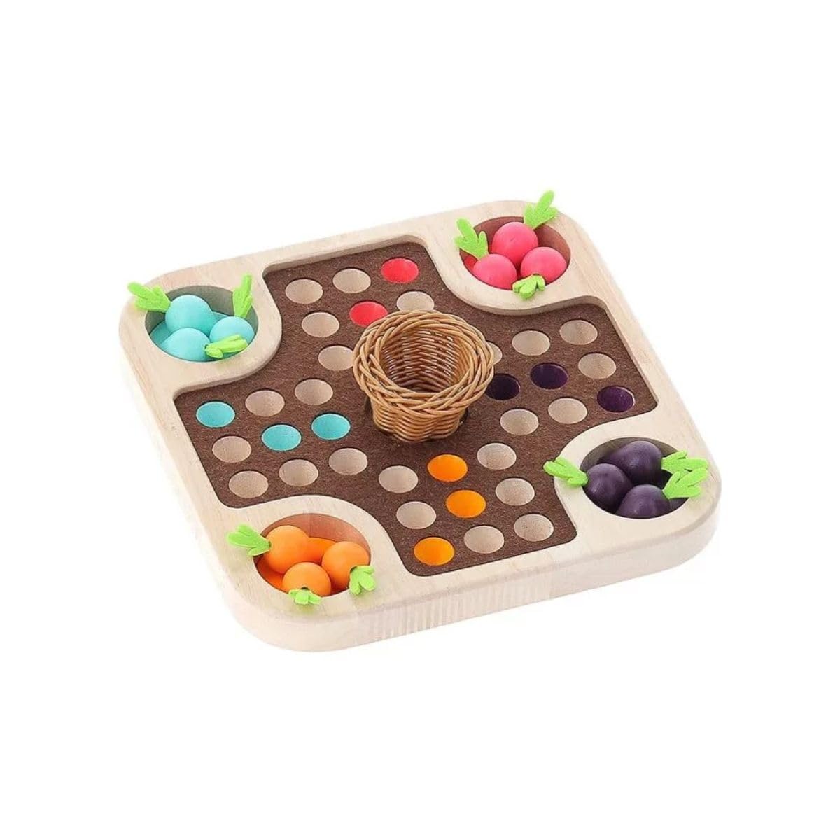 Vilac Wooden Ludo Board Game, Wooden Games for Children, Ludo Game for Kids 3+