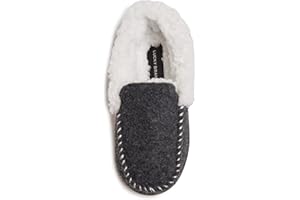 Lucky Brand Boy's Faux Wool A-line House Shoes for Kids, Memory Foam Slippers