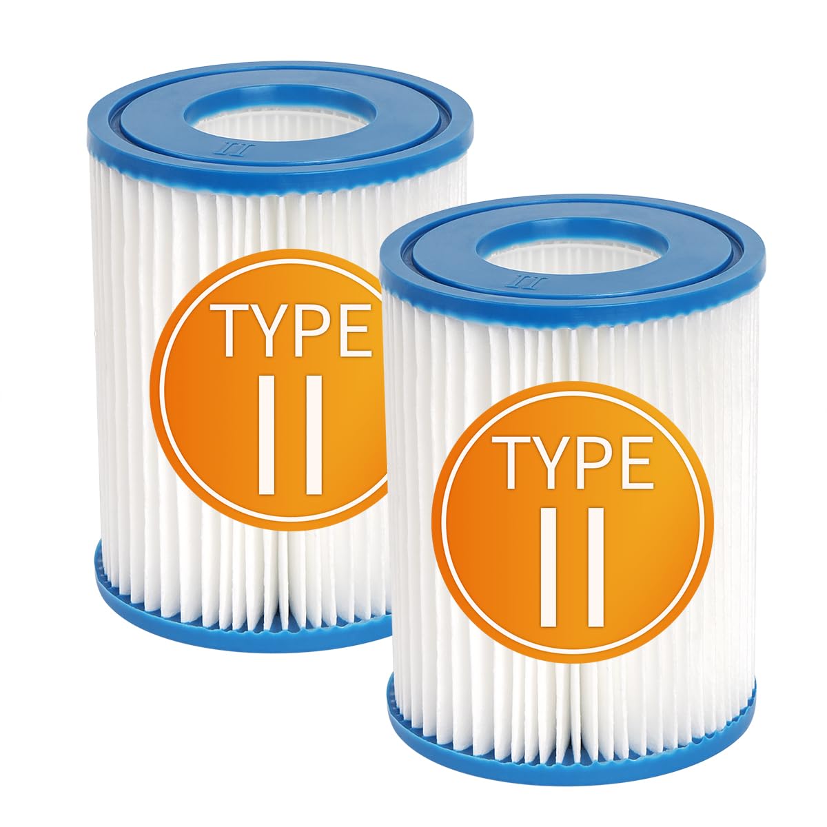 YanBan Replacement Filter Cartridges Compatible with Best-way Type II 58094 Inflatable Pool Filter and for Lay-Z Spa Hot Tub Filter, 4.2", 5.4", Pack of 2 Pool Pump Filter