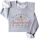 DIOMMELL Gingerbread Christmas Bakery Sweatshirt For Women Christmas Cookie Baker Sweatshirt