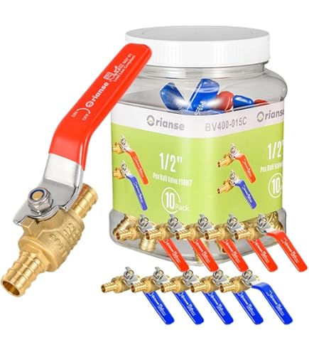 Seelink 3/4 Inch PEX-A Expansion Ball Valves 6-Pack - Lead Free Brass Water Shut Off Valves