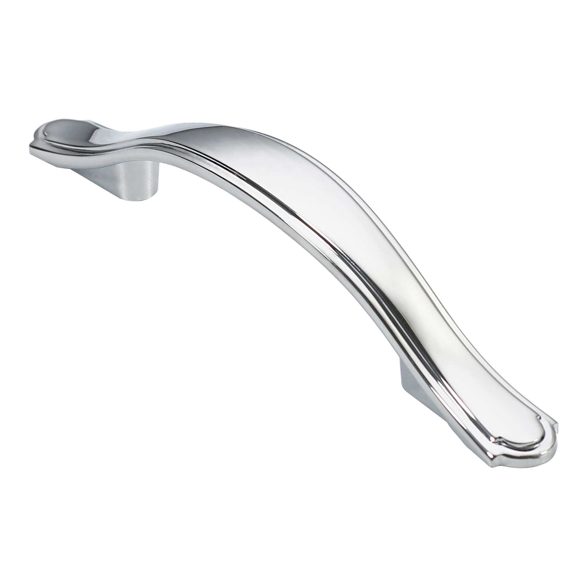 Photo 1 of Alzassbg 10 Pack Polished Chrome Cabinet Pulls, 3 Inch(76mm) Hole Centers Cabinet Handles Arch Kitchen Hardware for Cabinets and Drawer AL3028CP