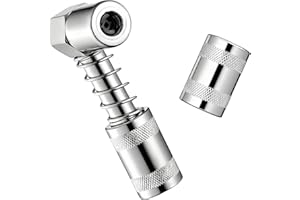CCHRN 90 Degree Grease Coupler Adapter, Sturdy Metal Right Angle Lubrication Tool with Sleeve for Tight Spaces, Non Slip 90° 