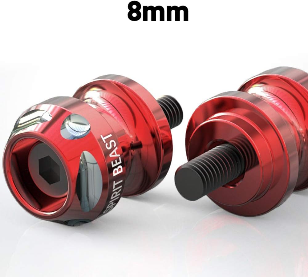 CarThree 8MM Swingarm Spools Sliders CNC Swing Arm Stand Screw for Honda Suzuki Ducati Kawasaki Yamaha BMW-Red