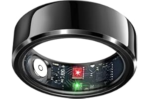 CELESTAURA Smart Ring Health Tracker, Sleep Tracker Ring with Heart Rate, Waterproof Fitness Ring for Activity Monitoring/Steps/Distance/Calories, Air Gestures, Up to 7-Day Battery, for iOS Android (Black,#11)