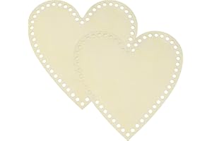 PATIKIL 2Pcs Crochet Basket Base, 8 x 8 Inch Heart Shape Basket Bottoms Shaper Blank Wooden Base Bag Making Supplies Weaving 