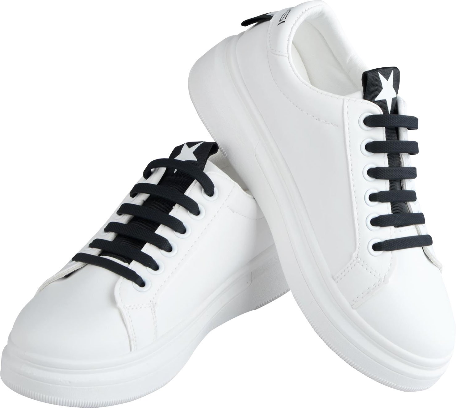 Lacci Scarpe Elastici, Elastico Silicone Scarpe | No Tie Lacci für Trainer, Sportschuhe Sneakers Schuhe Running Schuhe Board Schuhe Stiefel Schuhe und Casual Schuhe von NWSS (nero)