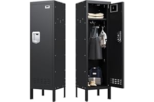 BUTISOW Metal Cabinet Home Office Storage, Lockable Steel Locker with Door, 54" Height, Multi-Purpose for Home, Office, Gym, School, Garage