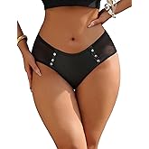 ohyeahlady Womens Stretch Faux Leather Underwear Mesh Punk Shiny Bikini Shorts See Through Panties Clubwear Bottoms