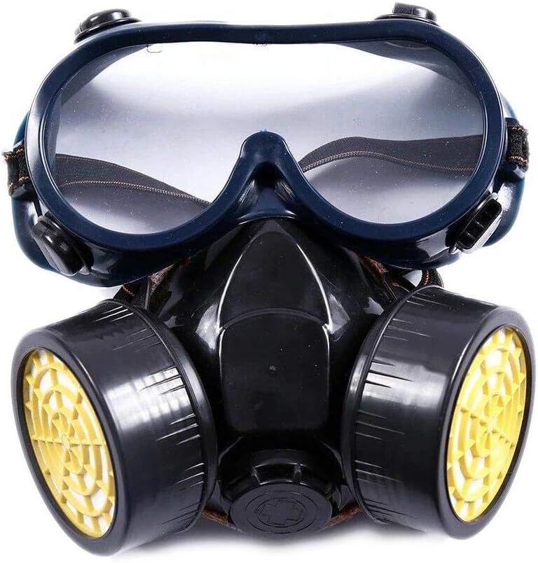 Two Piece Anti Virus Breathing Mask Type Gas Mask Double Tube Anti Virus Activated Carbon Gas Mask Eye Mask Masks & Security & Protection for Masks