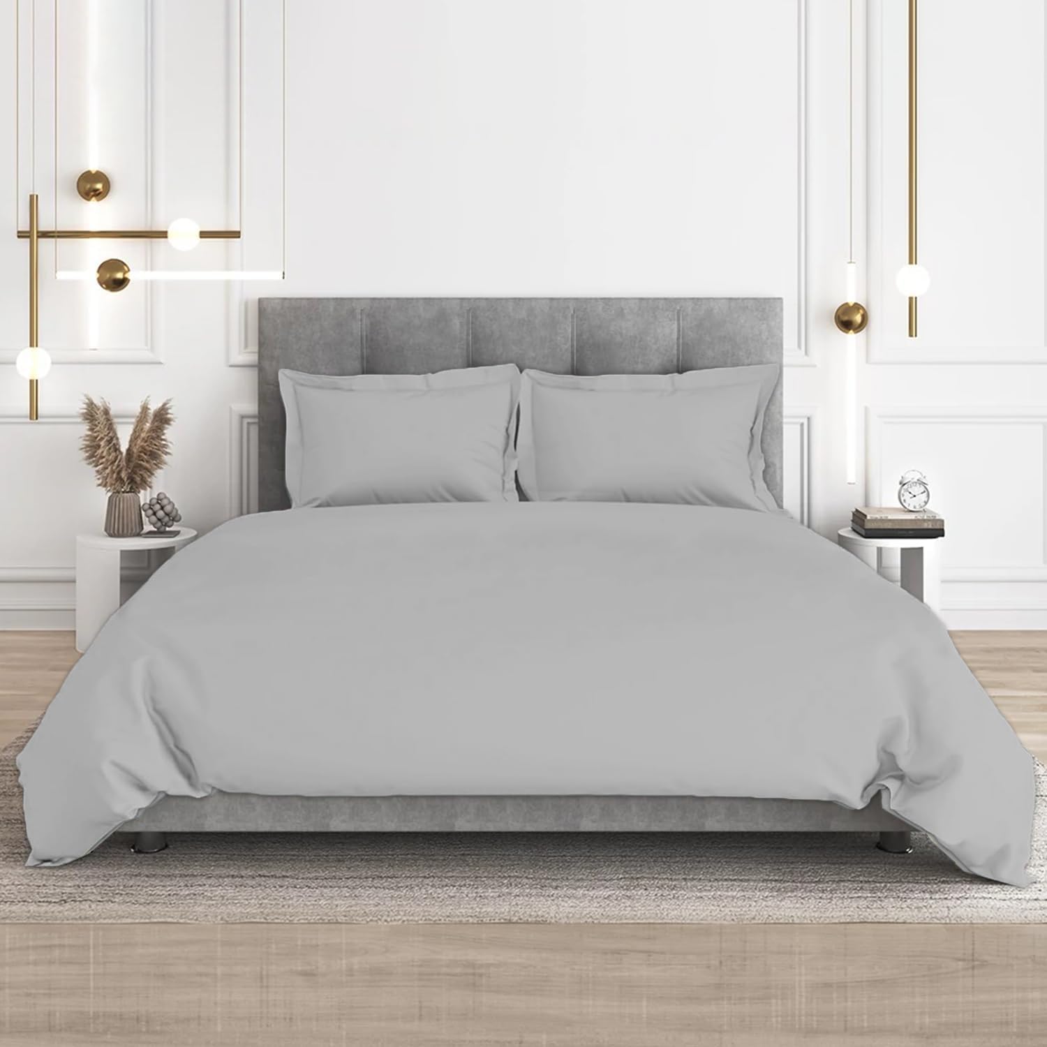 CharlottelyHues 1000 Thread Count Sheet Set 4 Piece 100% Egyptian Cotton Hotel Luxury Breathable Soft Snug Fit Sateen Finish Bed Sheets Fits Upto 18" Mattress (Dark Grey, Queen