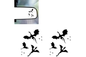 DATABA 2PCS Dragon Fantasy Car Mirror Decal,Rearview Mirrors Sticker,Dragon Fantasy Car Accessories Vinyl Cute Cars Stickers and Decals Gifts for Women,Men,Kids,Teens,for Bathroom Decal,Computers