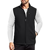 COOFANDY Mens Lightweight Softshell Vest Windproof Sleeveless Jacket Zip Up Fleece Lined Vest Outerwear for Golf Running