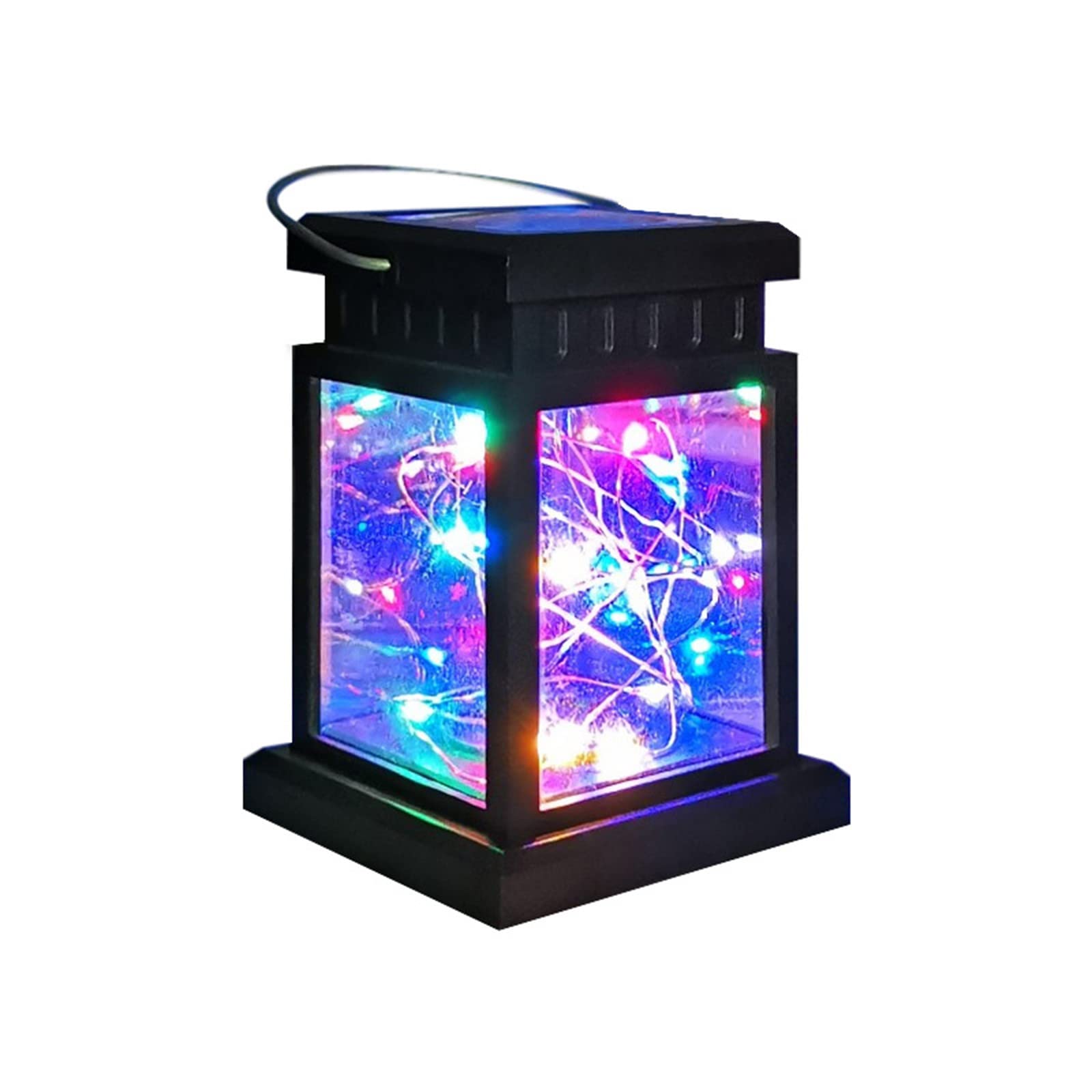 SANON Solar Lantern Outdoor IP55 Waterproof Hanging Solar Ornaments Lights 2 Pack Outdoor Hanging Light for Garden Terrace Courtyard Swimming Pools, Black, 2606559-AM175-FBA