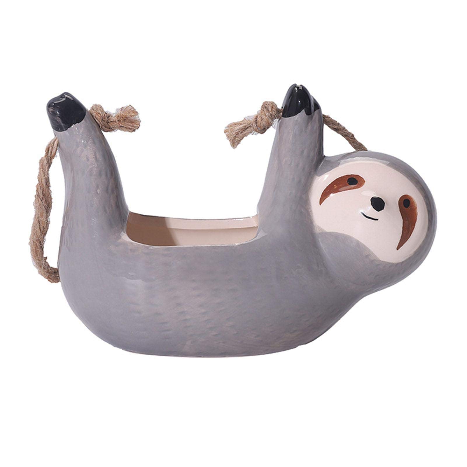 Sloth Hanging Planter, Hanging Planter Basket, Indoor Outdoor Flower Pots, Plant Containers Ceramic Wall Hanging Planter Indoor For Succulent, Cactus, Air Plants, House Hanging Pots