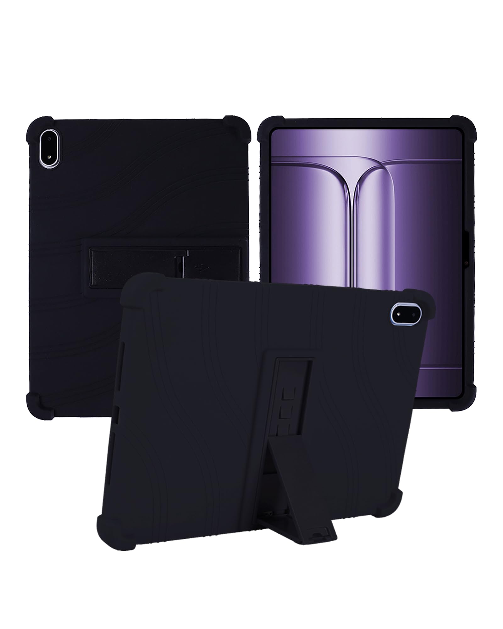 Photo 1 of for OnePlus Pad 2 Pro 13.2 Inch Tablet Case,BOVUGAC Soft Silicone Adjustable Stand Shockproof Kids Friendly for OnePlus Pad 2 Pro Tablet(Black)
