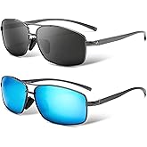 SUNGAIT Ultra Lightweight Rectangular Polarized Sunglasses Men UV400 Protection