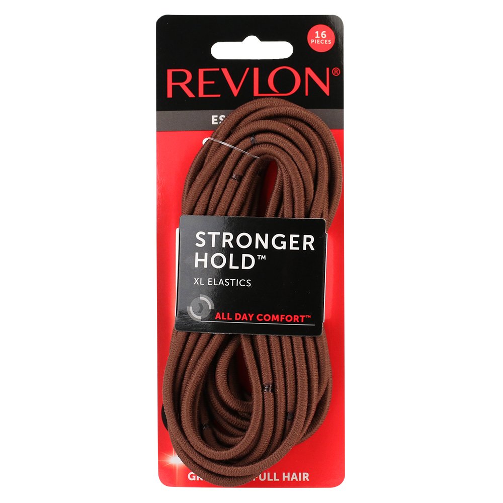 Amazon Com Revlon Extra Large Brown Hair Elastics 16 Count Beauty