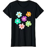 Cute Daisy Flowers Funny Casual Floral Design Women Girl T-Shirt