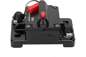 Depisuta Auto Reset Copper Circuit Breaker with Waterproof Cover for DC 12-42V Automatic Protection (250A)