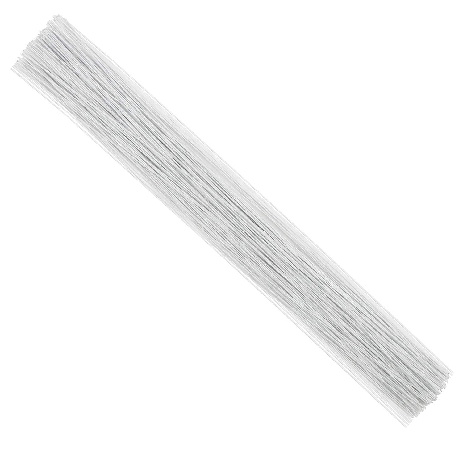 Photo 1 of CCINEE 26 Gauge White Floral Wire Stem for Flower Arrangement Craft Supply,16 Inch, 200PCS