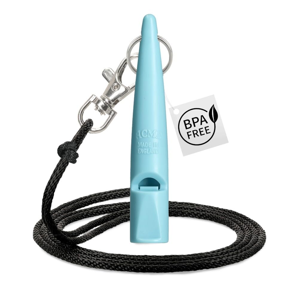 ACME - 210.5 Classic Dog Whistle with Lanyard - Baby Blue - Patented Sound Chambers with Controlled Sound Performance, Comfort Grip Design Dog Accessories, Training & Behaviour Aids for Dogs