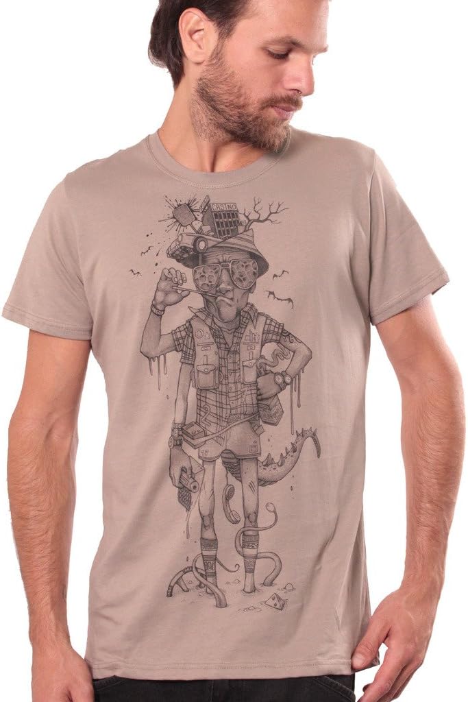 Hunter S. Thompson Men's T-Shirt - Fear and Loathing in Las Vegas Clothing - Original Illustration by Plazmalab