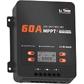 LiTime 12V-48V 60A MPPT Solar Charge Controller, Max 200V PV Input | 3480W/48V, 2610W/36V, 1740W/24V, 870W/12V Max Solar Panel Input Power, No Build-in Bluetooth, for LiFePO4/Lead Acid Battery