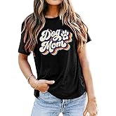 Dog Mama Tshirts Dog Mom Shirts for Women Cute Sunflower Pet Paw Graphic Tees