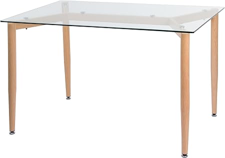 Glastisch 120x80 Cm Esstisch Esszimmertisch Holz Dekor Buche Rechteckig Glas Modern Skandinavisch Scandi Design Stil 4 Personen Kuche Esszimmer Buche Hell Amazon De Kuche Haushalt