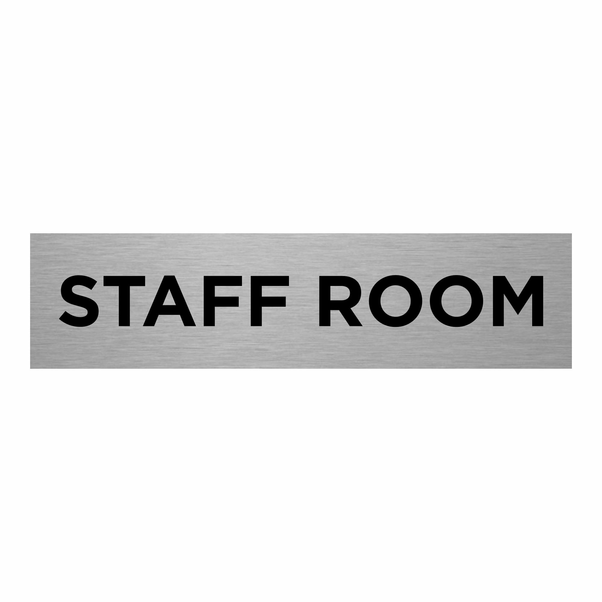 Slimline Aluminium Staff Room Sign from ViroDisplay® – Brushed Silver 200 x 50mm – Durable Printed Surface – Self-Adhesive Fixing (1)