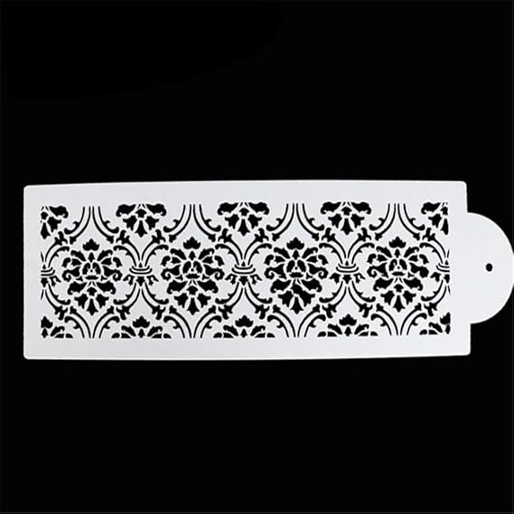 Maison Comestible Decoration Givrage Feuille Bleu Marine Dentelle Effet Ruban Bordure Decoration Gateau Cuisine Arts De La Table