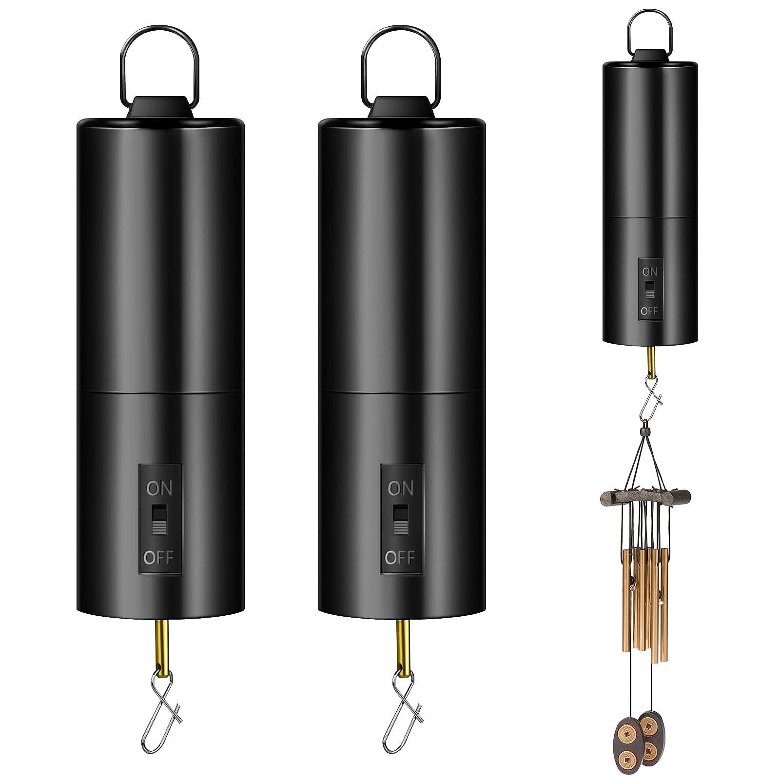 Photo 1 of 2 Pcs Wind Spinner Motor Hanging Black Mini Wind Spinner Motor Display Spinning for Wind Chime Outdoor Garden Decoration Halloween Mardi Gras Accessory Supplies(Not Included Battery)