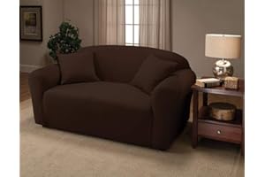 Madison Jersey Loveseat Slipcover, Brown