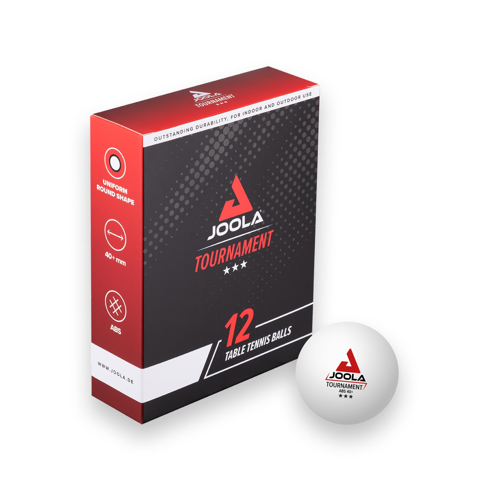 JOOLA Unisex - Adult Tournament 40+ Table Tennis Balls, White, One Size