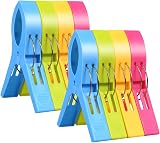URAQT Beach Towel Clips 8 Pcs Large Colorful Clip Set for Sunbeds