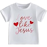 Toddler Kids Boys Girls Valentines Shirt CuteLetters Tee Tops Baby Boy Girl Valentines Day Outfit 1-7 Years Old