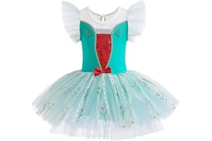 REXREII Toddler Girls Princess Ballerina Tutu Dress Rapunzel Sofia Snow White Frozen Elsa Fancy Dress Up Halloween Costume