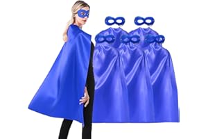 ADJOY Superhero Capes and Masks for Adults Teenagers Men & Women Party Dress Up Costumes Team Building - 5 Packs