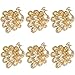 Derker Alloy Napkin Rings with Big Multilayer Delicately Vivid Hollow Out Peacock and Diamod Wedding Banquet Dinner Tea Party Decorations，Pack of 6.