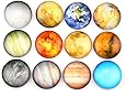 SINKSONS Planetary pattern Refrigerator Magnets - 12 Pack Fridge Magnets, 1.35 Inches Diameter, Best Housewarming Home Decorations Gift.